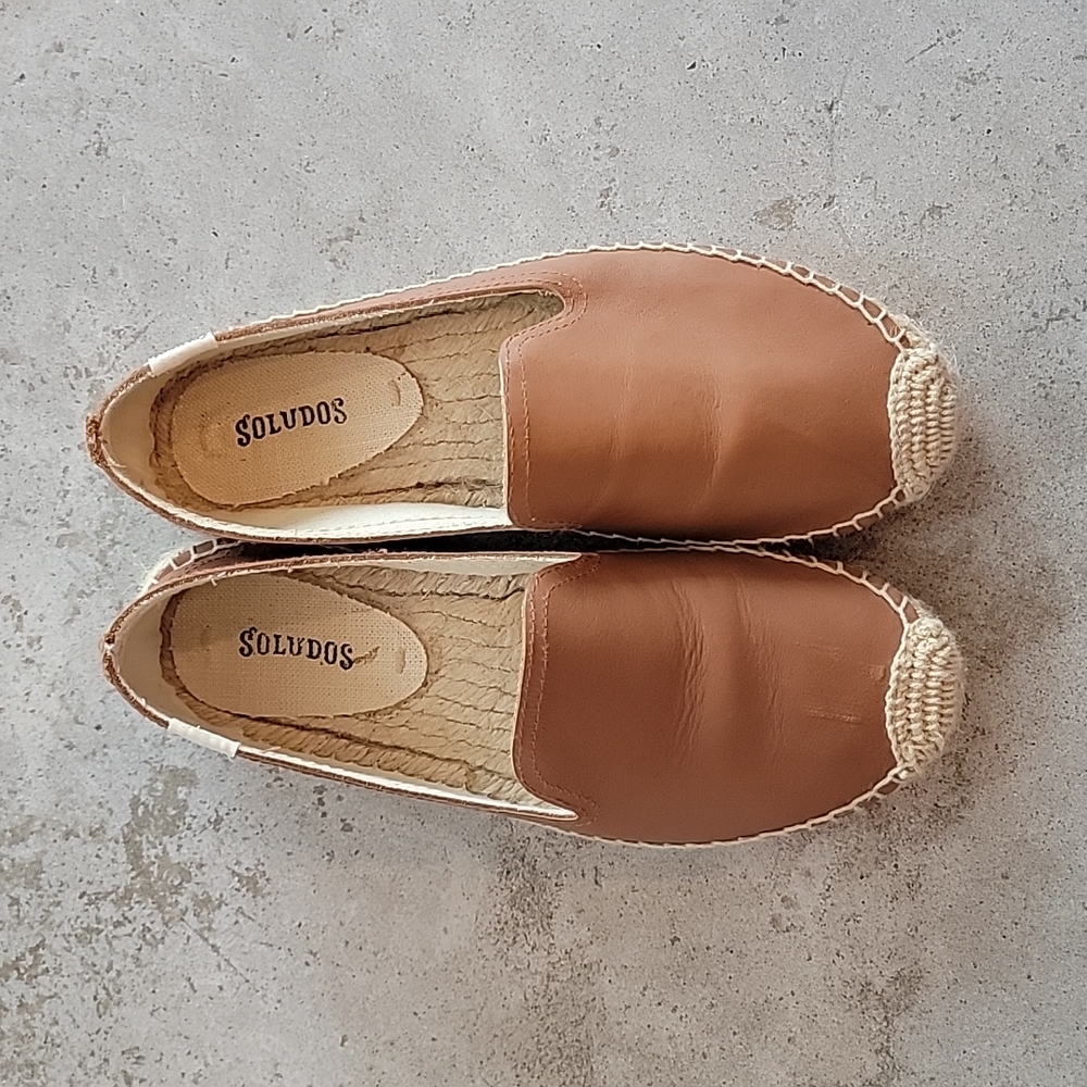 Soludos leather platform espadrilles size 6.5
